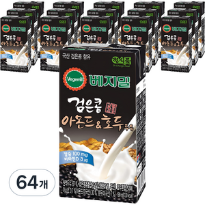 베지밀 검은콩 아몬드 앤 호두 두유, 190ml, 64개