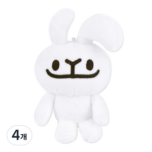 바글바글하토씨 마스코트 봉제인형, 13cm, 화이트, 4개