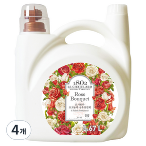 르샤트라1802 초고농축 섬유유연제 로즈부케향, 4개, 5.67L