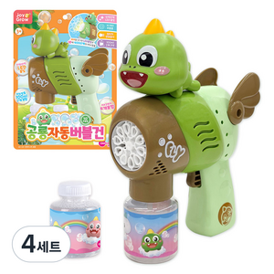 원앤원 LED 10버블홀 공룡 자동 버블건 + 버블용액 100ml x 2p 세트, 그린, 4세트