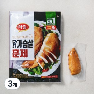 하림 닭가슴살 훈제, 100g, 8개입, 3개