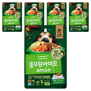 풀무원아미오 전연령 강아지 자연담은 영양식 습식사료, 연어+양배추, 50g, 5개