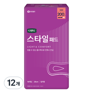 디펜드 여성용 스타일 패드형 성인기저귀, 18개입, 12개