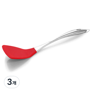 베링 실리콘 스텐레스 뒤집게, 레드, 3개