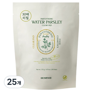 스킨푸드 판토테닉 워터 파슬리 클리어 패드 135g, 30매입, 25개