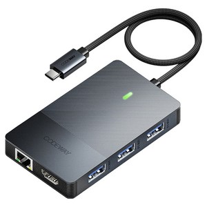 코드웨이 8포트 USB C타입 노트북 멀티허브, 그레이, 1개
