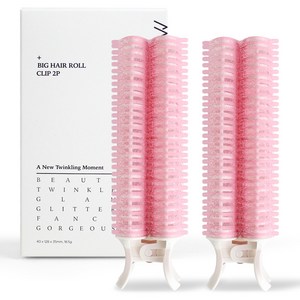 글로스앤글로우 빅 헤어롤 집게, 핑크, 2개