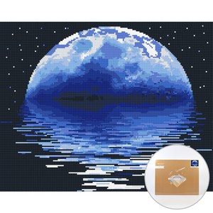 아트조이 DIY 보석 십자수 캔버스형 50 x 40 cm, 달이흐르는바다, 1세트