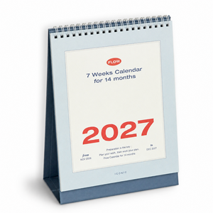 아이코닉 2027 플로우 데스크 캘린더 탁상 달력, 혼합색상, 1개
