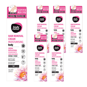 바디네이처 모이스처라이징 바디 센시티브 스킨 위드 로터스 플라워 제모크림 팔/다리용, 100ml, 6개