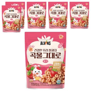 엘빈즈 건강한 우리 쌀과자 곡물그대로, 30g, 6개, 딸기