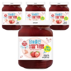 오뚜기 라이트 앤 조이 당을줄인 논산딸기쨈, 290g, 4개