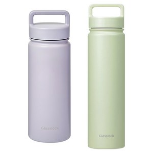 글라스락 스포티 핸들 텀블러 500ml + 700ml, 500ml(페일라벤더) + 700ml(페일 그린), 1세트