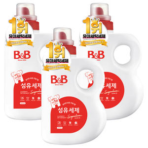 비앤비 비자극 유아 섬유 세제 시그니처 알러젠프리향 용기형, 1.5L, 3개