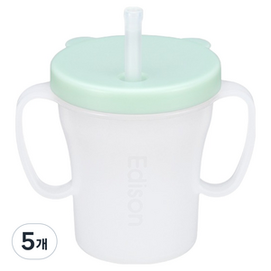에디슨 베이비 흘림방지 빨대컵, 200ml, 5개, 민트