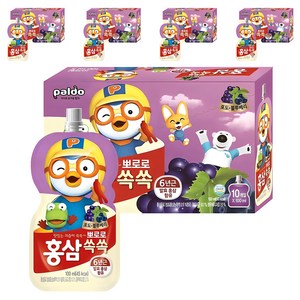 팔도 뽀로로 홍삼쏙쏙 어린이 음료 포도블루베리맛, 100ml, 50개