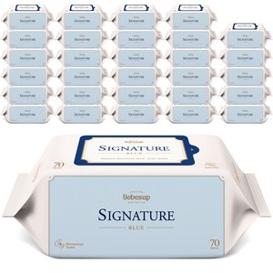 베베숲 시그니처 블루 엠보싱 물티슈 리필형, 75g, 70매, 30개