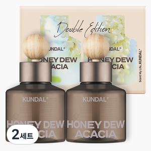 쿤달 퍼퓸 차량용 방향제 75ml 2p + 우드볼 스틱 2p 세트, 허니 듀 아카시아, 2세트