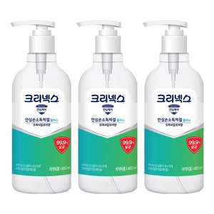 크리넥스 안심플러스 손소독제겔 프레쉬알로에향, 480ml, 3개