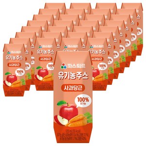 파스퇴르 유기농주스 사과당근, 125ml, 48개