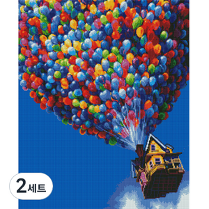 캔버스형 보석십자수 DIY 세트 40 x 50 cm, 풍선집, 2세트