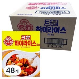 오뚜기3분 하이라이스 소스, 200g, 48개
