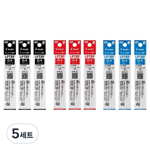 파이롯트 쥬스업 3 / 4 다색볼펜 리필심 0.4mm 3종 x 3p 세트, 블랙, 레드, 블루, 5세트