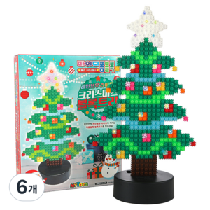 MYTOYS 마이디폼블록 레인보우 라이트 크리스마스 블록트리, 혼합색상, 6개