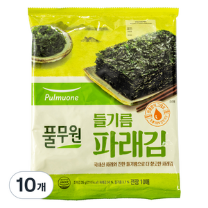 풀무원 들기름 파래김 전장 10p, 35g, 10개