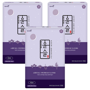 예지미인 윤슬 순한순면 생리대 날개형, 오버나이트, 18개입, 3개