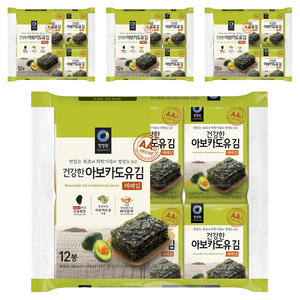 청정원 건강한 아보카도유 재래김 12p, 48g, 4개