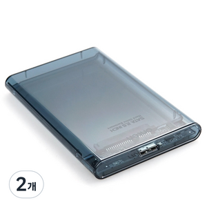 컴스 USB 3.0 Type B 외장하드 케이스 HDD SSD SATA 투명 78 x 123 x 13 mm, FW629, 2개