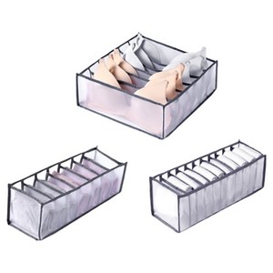 디오셀 망사통풍 다용도 속옷 양말 정리함 3종 세트, 그레이, 1세트
