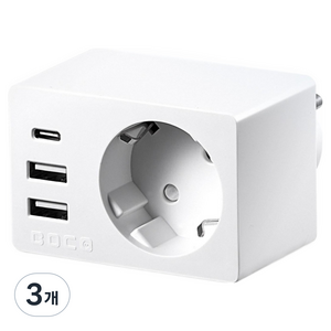보코 미니원36 USB C타입 초고속 충전 PD36W 멀티탭 1구 BC-A116U36, 3개, 화이트, 73mm