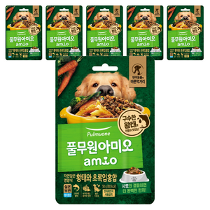 풀무원아미오 전연령 강아지 자연담은 영양식 습식사료, 황태+초록잎홍합, 50g, 6개
