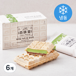 백미당 녹차 팥 모나카 아이스크림 (냉동), 140ml, 3개입, 6개