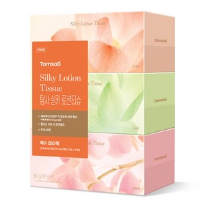 탐사 실키 천연펄프 로션티슈, 3팩, 250매