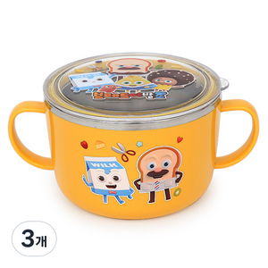 피앤디 브레드이발소 밀폐 뚜껑 스텐 라면기 PO097, 오렌지, 단품, 3개
