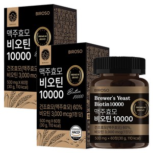 비로소 맥주효모 비오틴 10000, 60정, 2개
