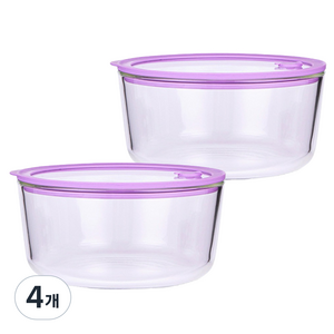 레벤쿠첸 브리드 내열 강화유리 밀폐용기, 4개, 1.65L