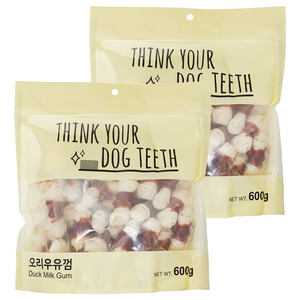 띵크유어도그티 강아지 딩고껌 소형, 오리, 600g, 2개
