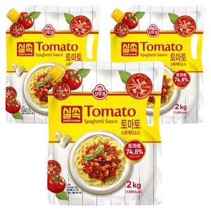 오뚜기 실쏙 토마토 스파게티소스, 2kg, 3개