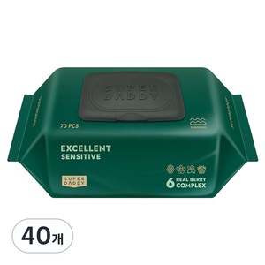 슈퍼대디 엑설런트 센시티브 유아물티슈 캡형, 82g, 70매, 40개