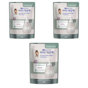 아이깨끗해 프리미엄 클린 비건 폼 핸드솝 무향 리필, 400ml, 3개
