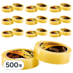 신일테이프 물레방아 문구 테이프 24mm x 25m, 투명, 500개