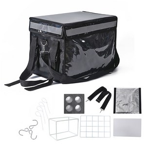 카템 오토바이 자전거 보온 보냉 배달박스, 블랙