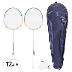 라라애플 배드민턴 라켓 2p + 셔틀콕 2p + 가방 세트, 12세트, WLA5001