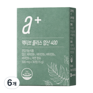 뉴트리모어 액티브 플러스 엽산 400, 30정, 6개