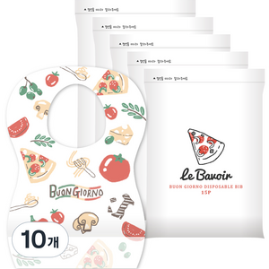 르베부아 본조르노 일회용 아기 턱받이 15p, 10개, 15매