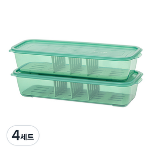 이지앤프리 튼튼이 웨이브킵 칸칸이 야채보관통 2L, 2개입, 4세트
